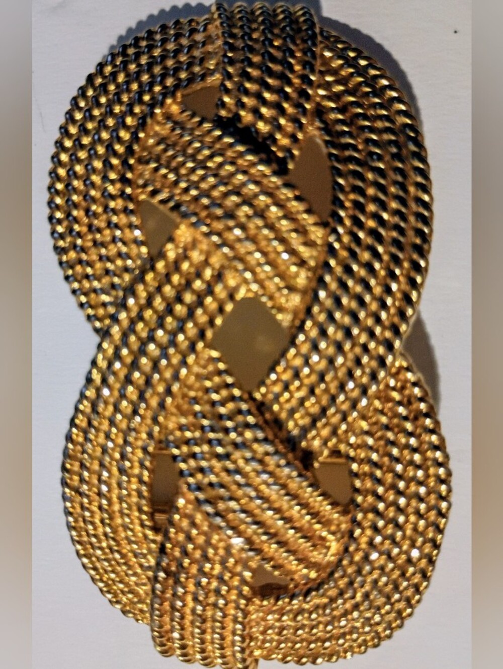 Gold Braided Chain Waist Belt — Sleek Metallic Knot Accent Mimi Di N